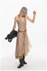 Vintage Layered Halter Dress - CHINASQUAD