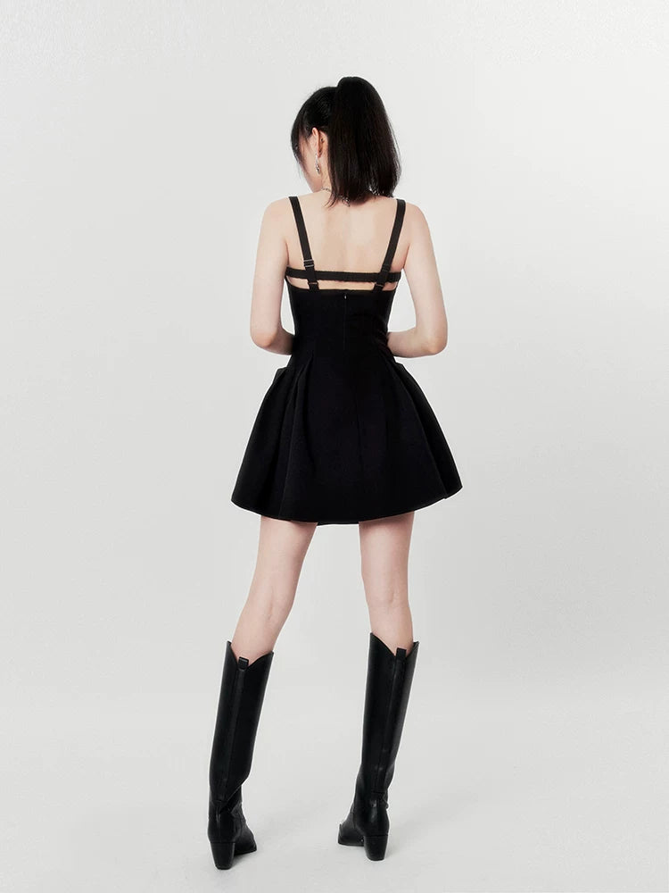 Square-Neck Backless Camisole Dress