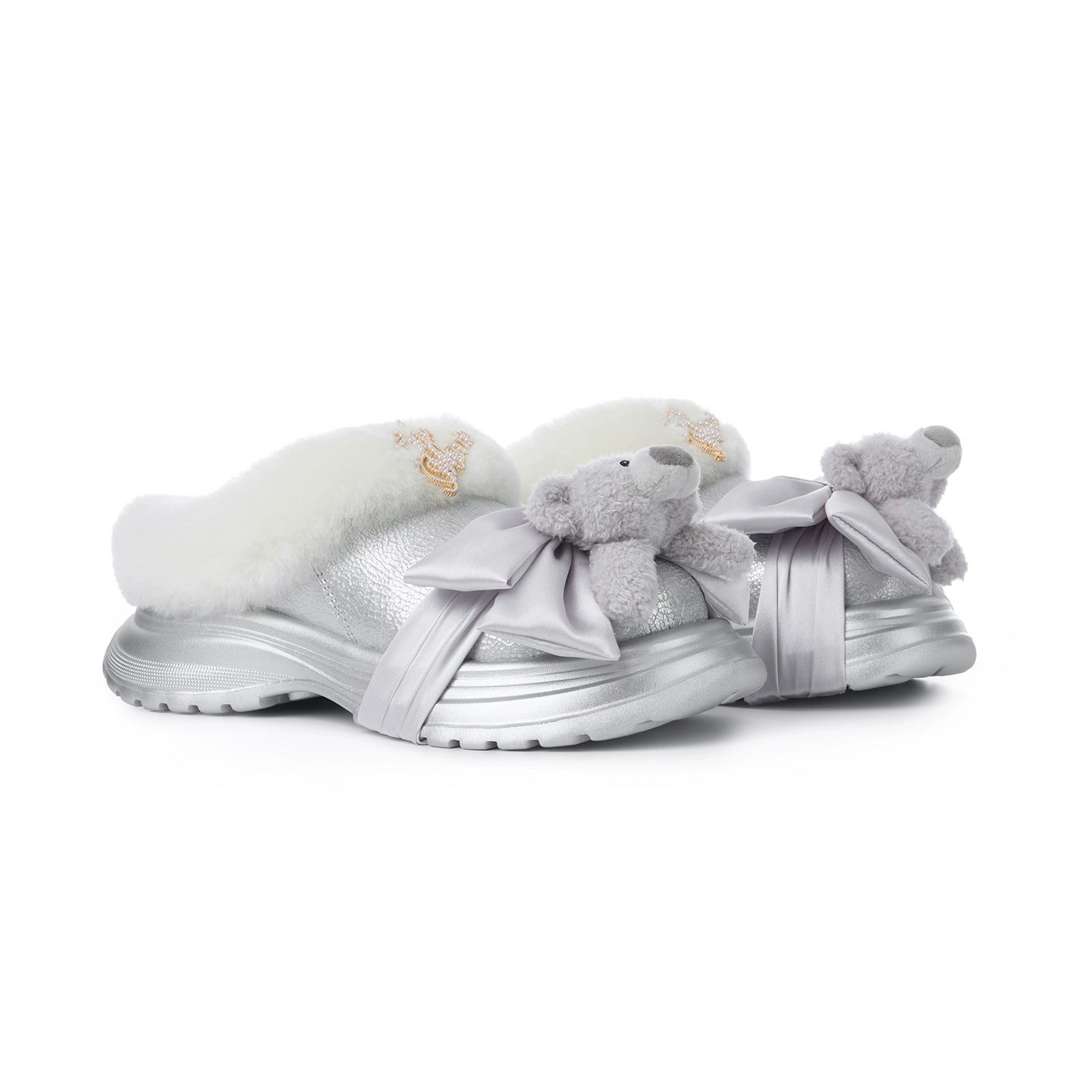 Teddy Plush Platform Winter Mule Slippers