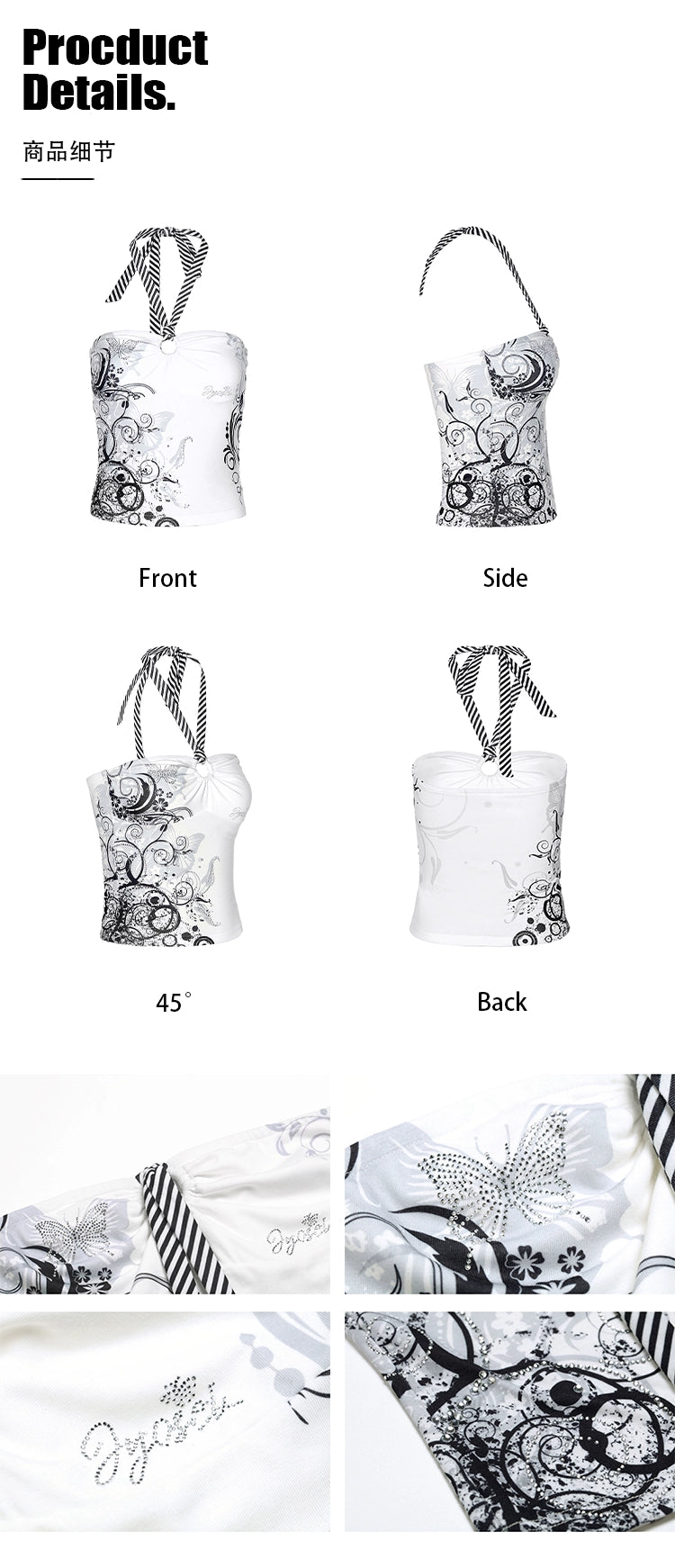 Rhinestone Halter Top & Maxi Skirt Set