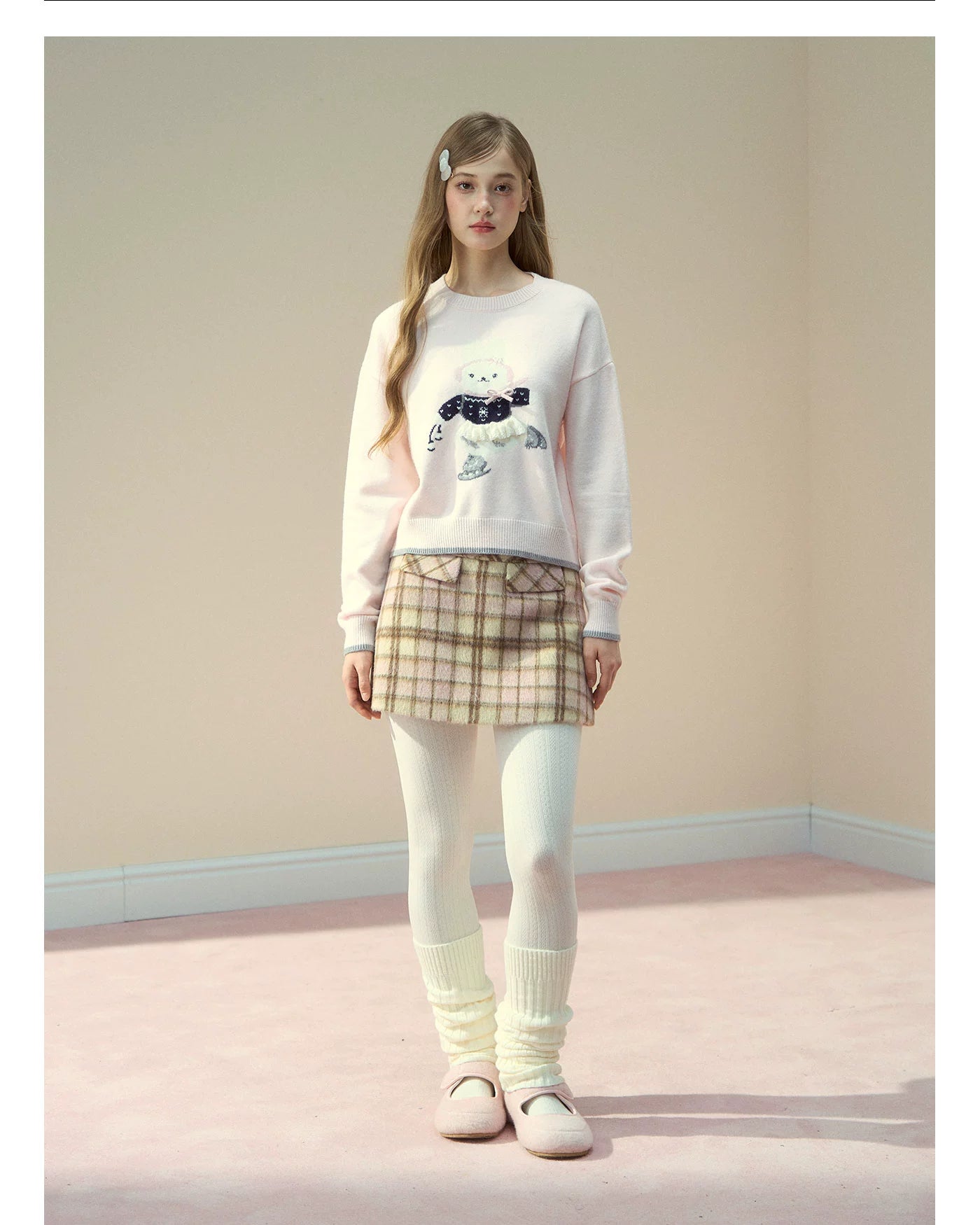 Wool Plaid A-Line Skirt - CHINASQUAD