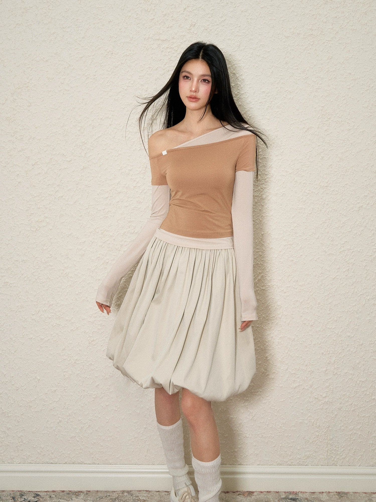 Asymmetric Shoulder Modal Top - CHINASQUAD