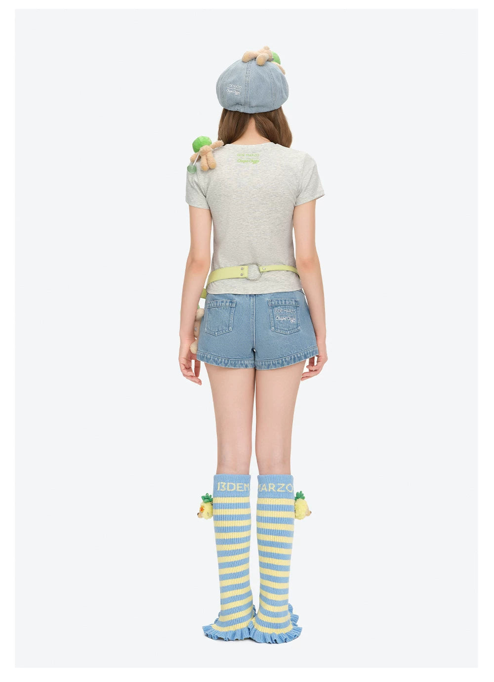 Chupa Chups Chain Detail Denim Beret