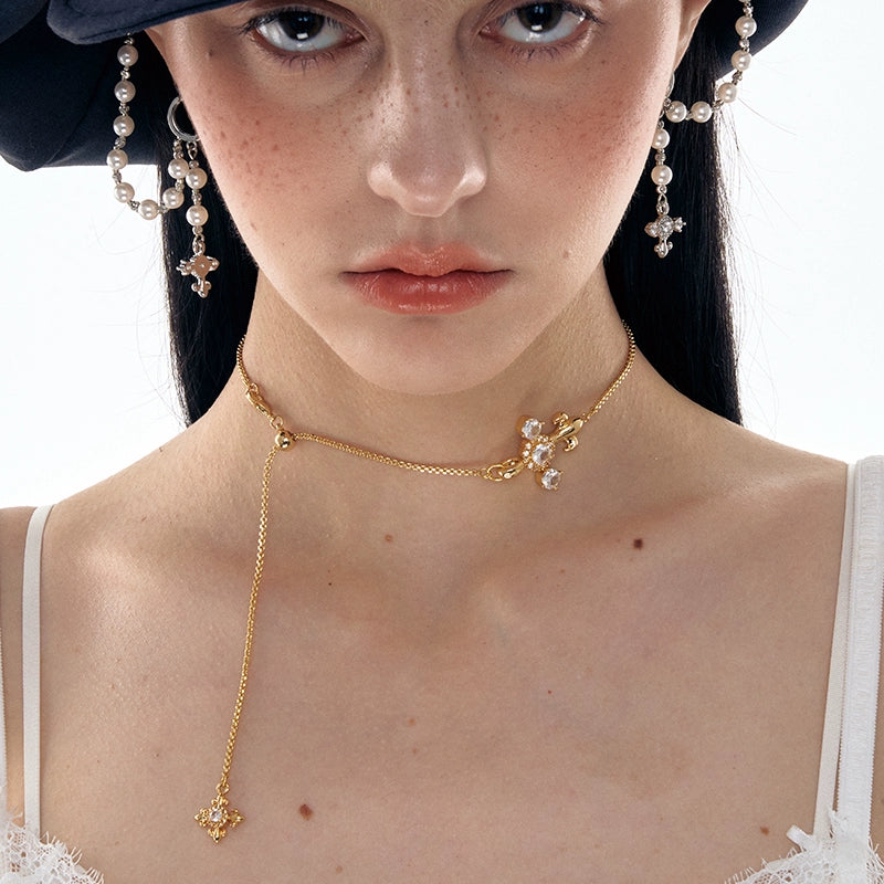 Iris Rhinestone Drawstring Necklace - CHINASQUAD