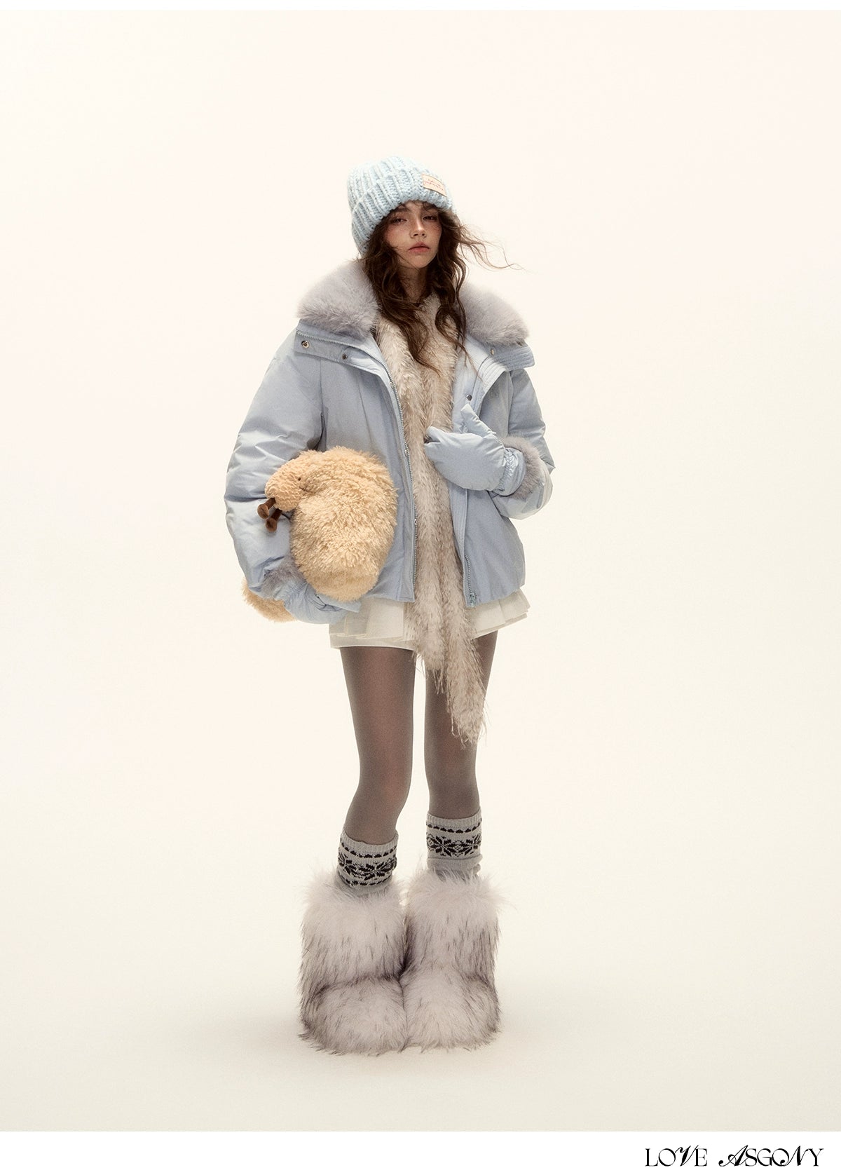 Fur-Collar Short Down Puffer Jacket