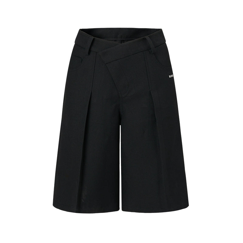Black Low-Waist Bermuda Shorts - CHINASQUAD