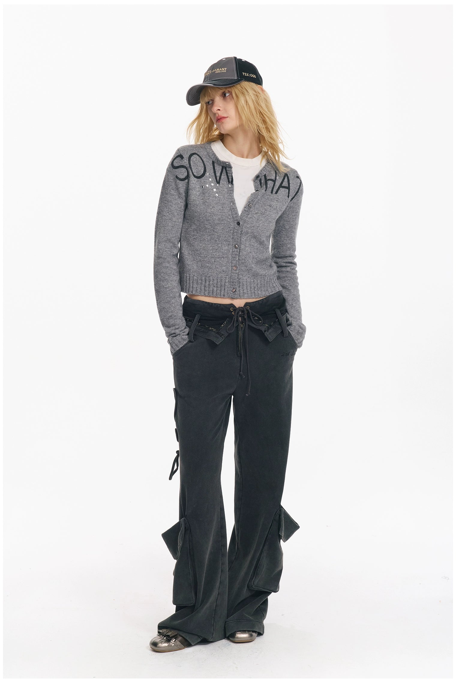 Soft Wool Punk Letter Knit Cardigan