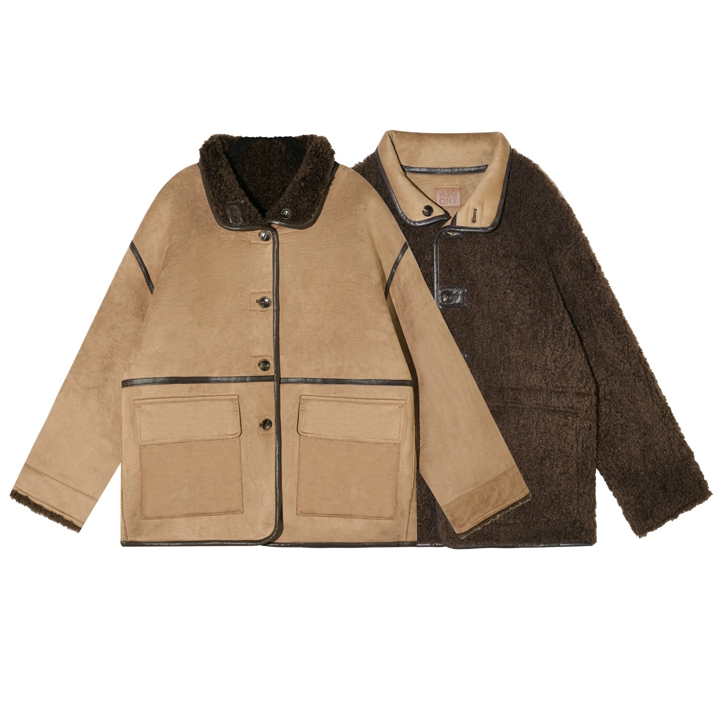 Reversible Faux Suede Shearling Jacket