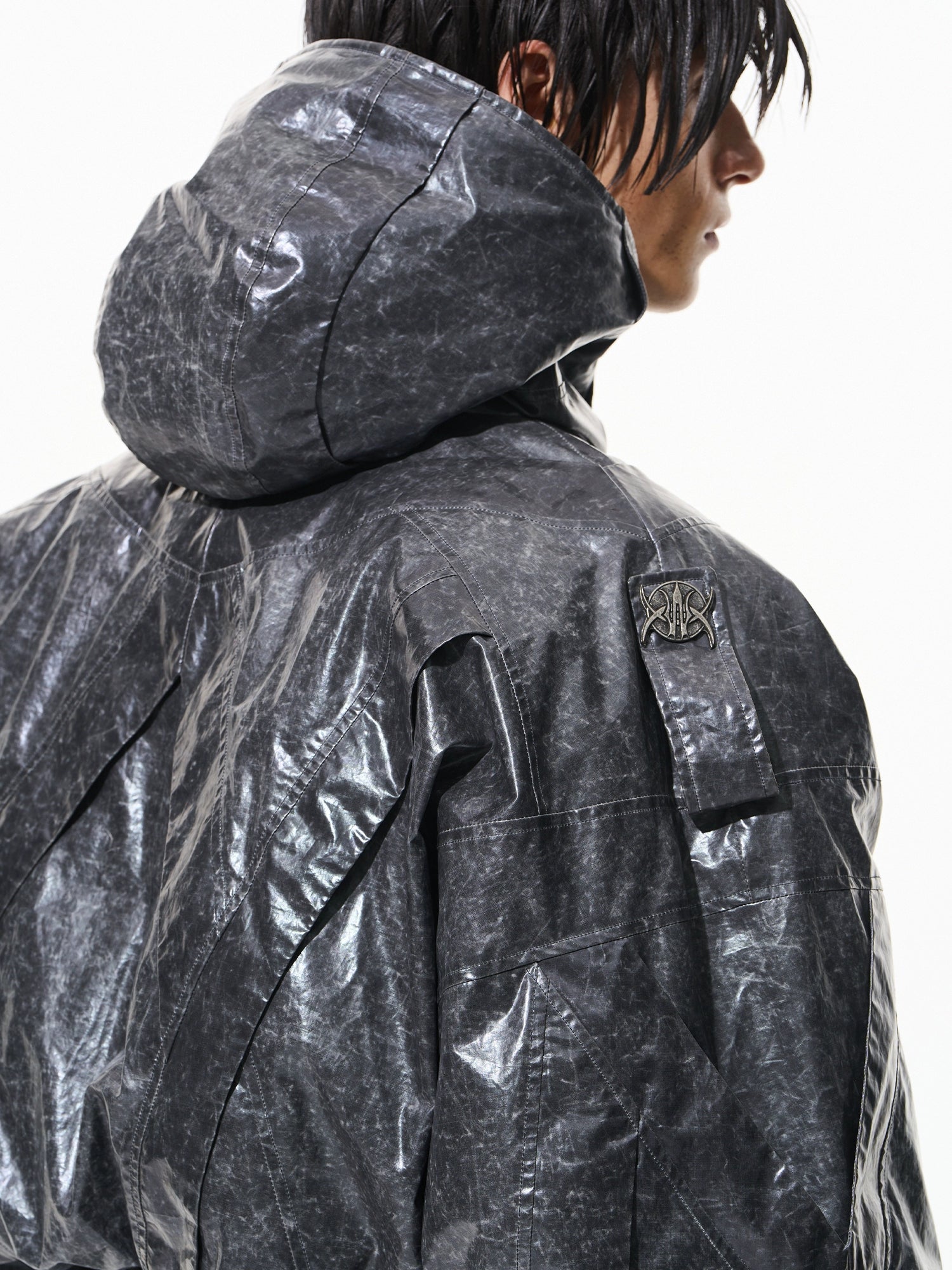 Vintage Gray Hooded Short Down Jacket - CHINASQUAD