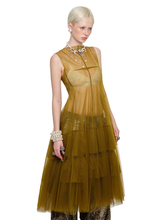 Mesh Panel Midi Dress - CHINASQUAD