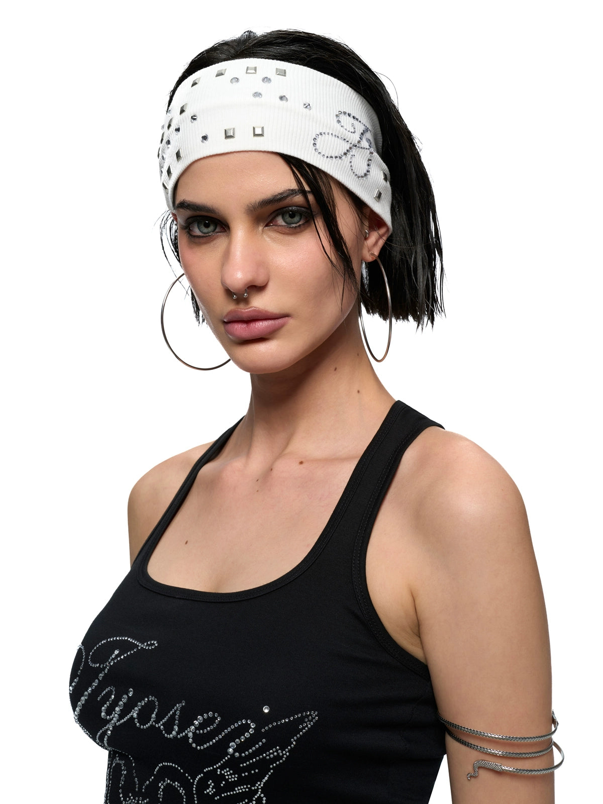 Crystal-Stud Logo Stretch Headband