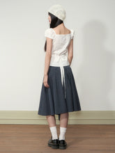 Checkered Bow A-line Midi Skirt - CHINASQUAD