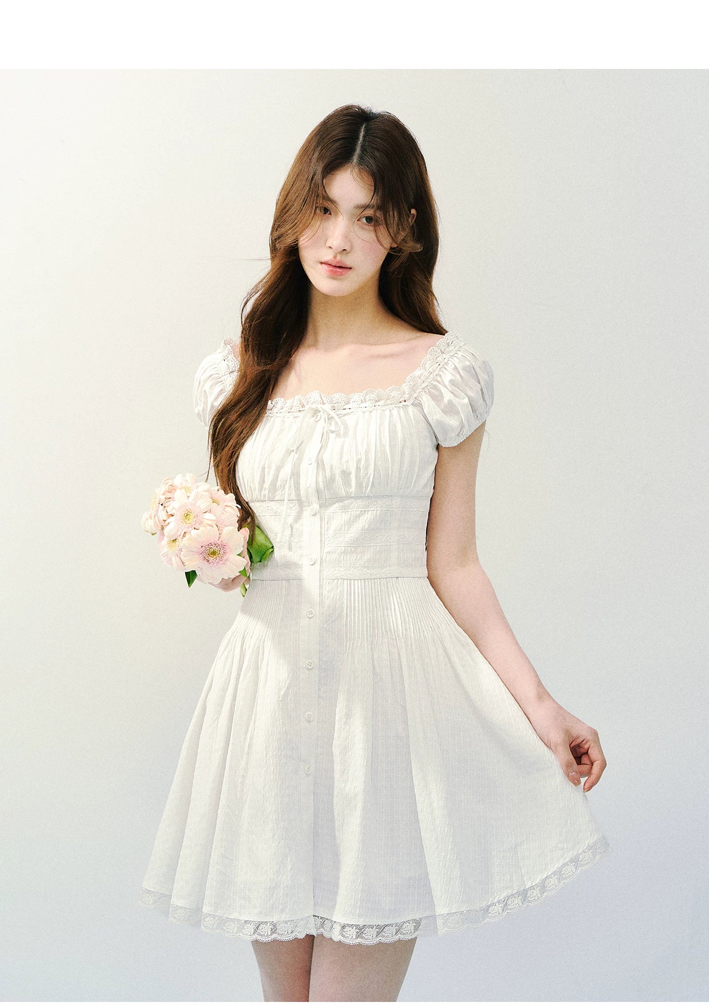 Pure Romance Square-Neck Mini Dress