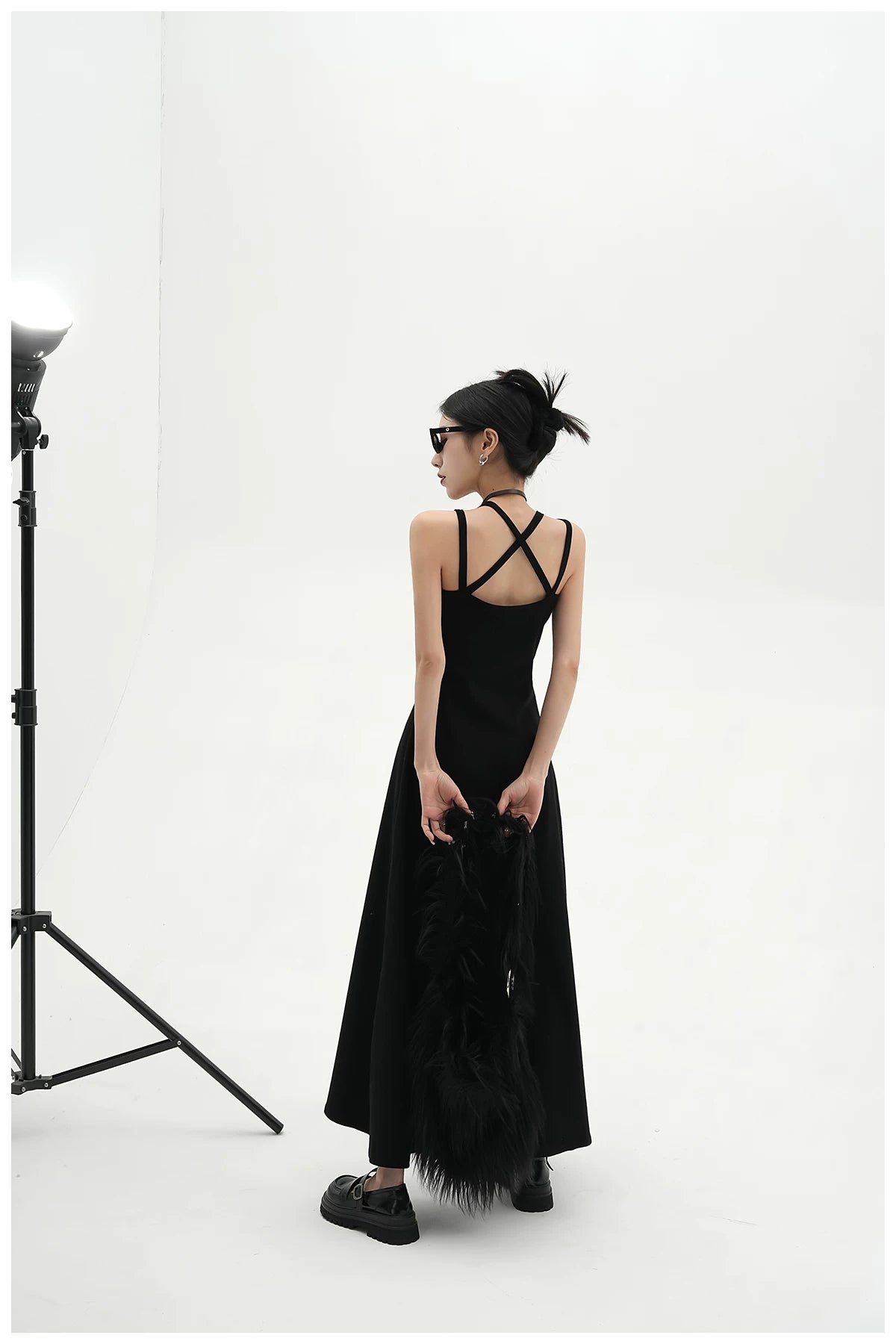 American Street-Style Slim-Fit Camisole Maxi Dress