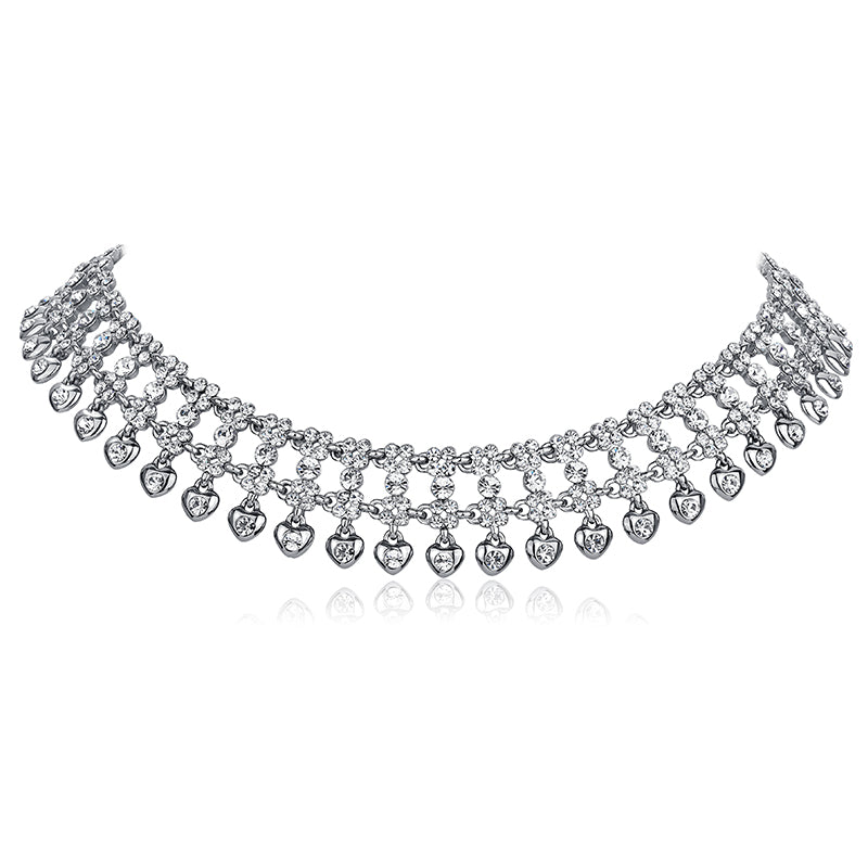 Retro Full Diamond Love Choker - CHINASQUAD