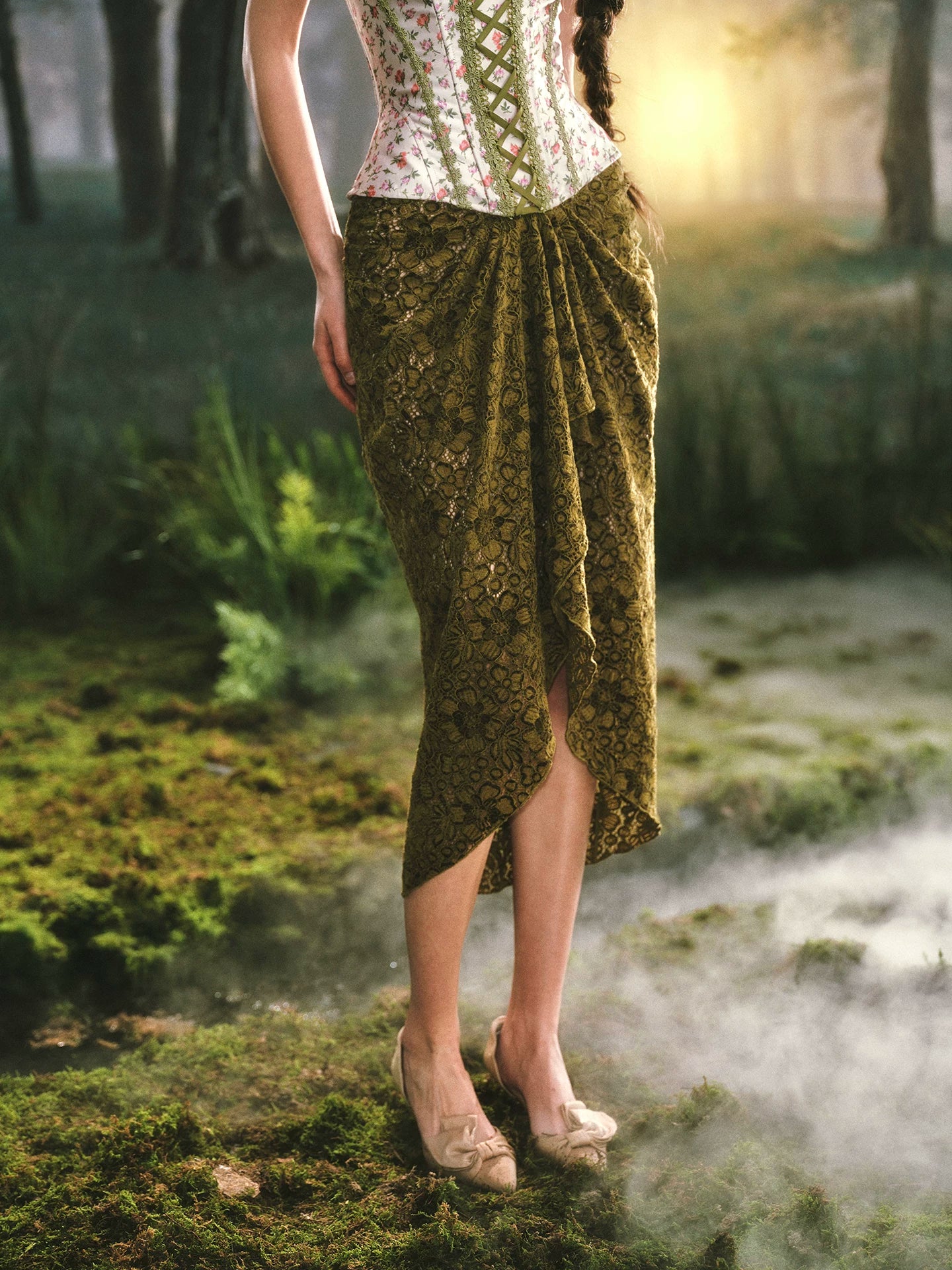 Enchanted Woodland Corset & Lace Skirt Set