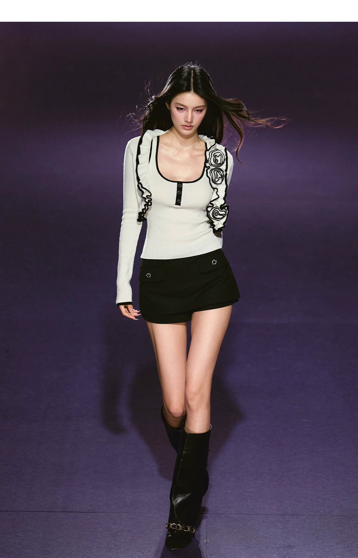 Color-block Rose Cardigan & Racerback Vest Set