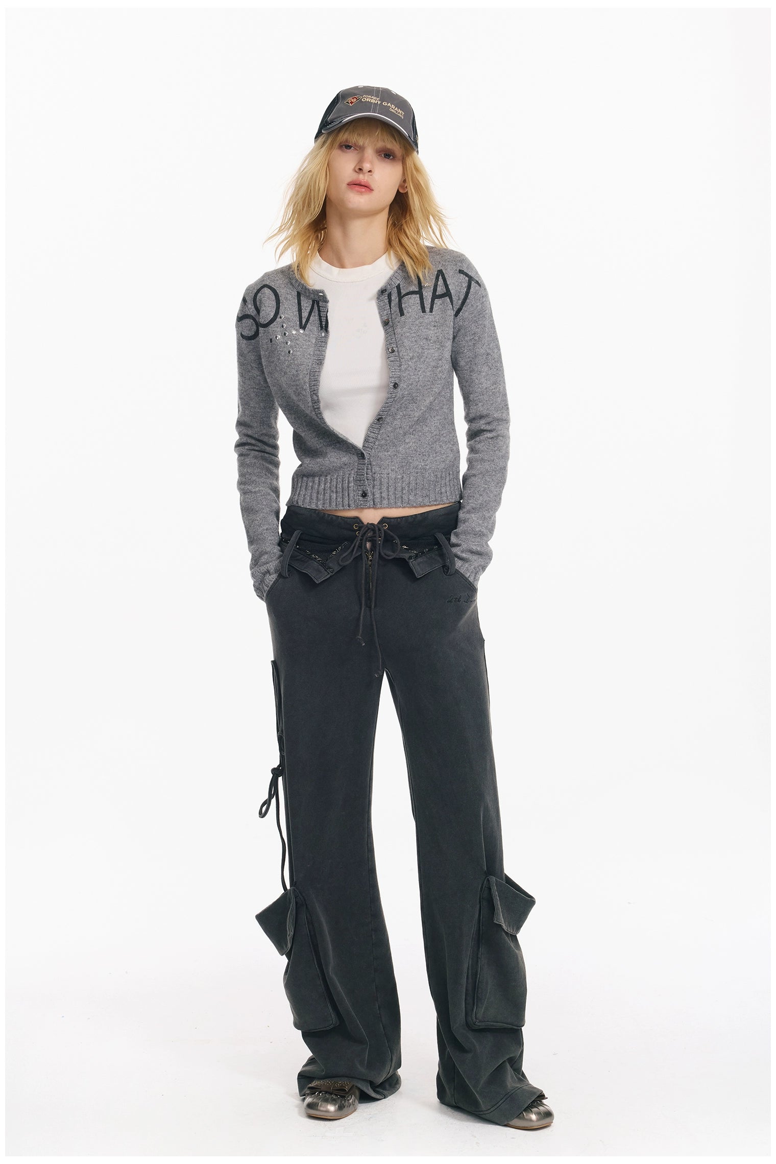 Soft Wool Punk Letter Knit Cardigan
