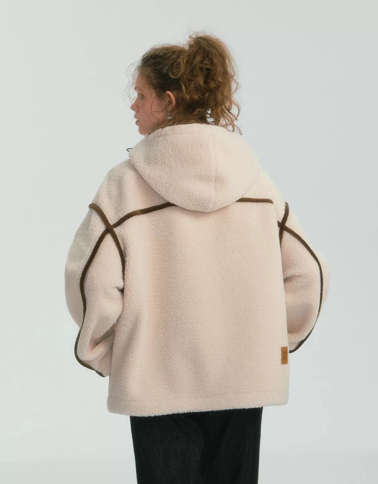 Contrast Trim Fleece Hooded Jacket - CHINASQUAD