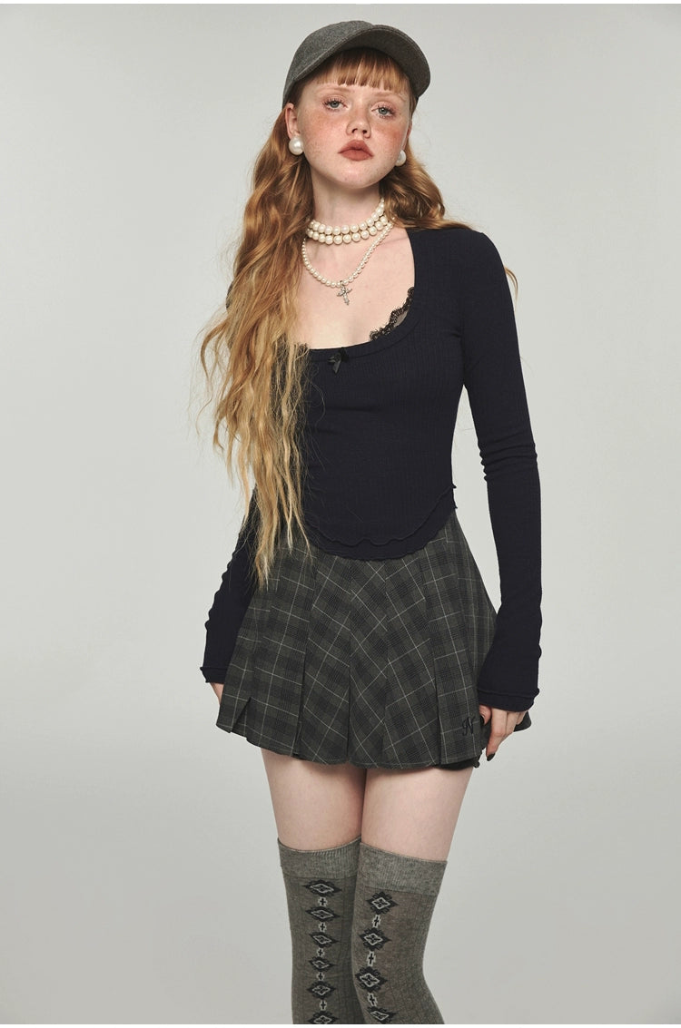 High-waisted Ruffled Pleated A-line Mini Skirt - CHINASQUAD