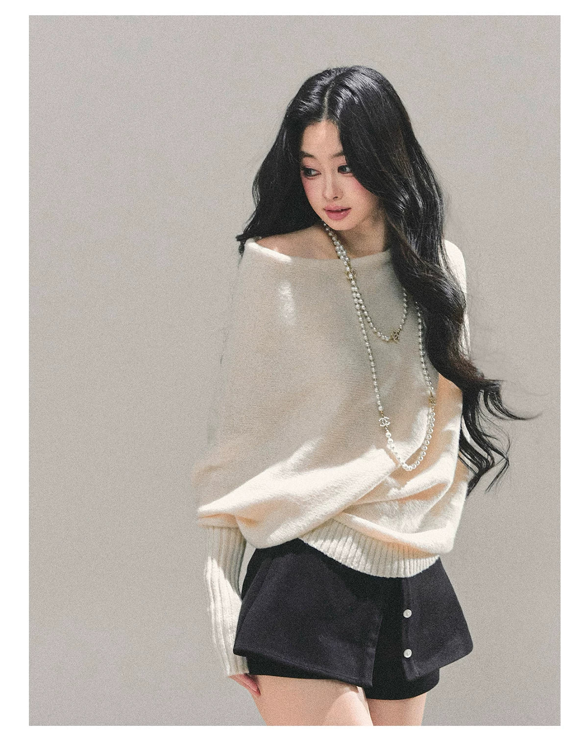 Soft Sweet Off-Shoulder Knit Sweater