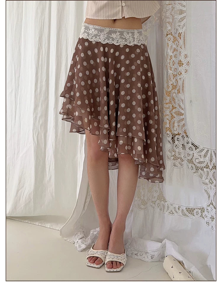 Vintage Polka Dot Midi Skirt