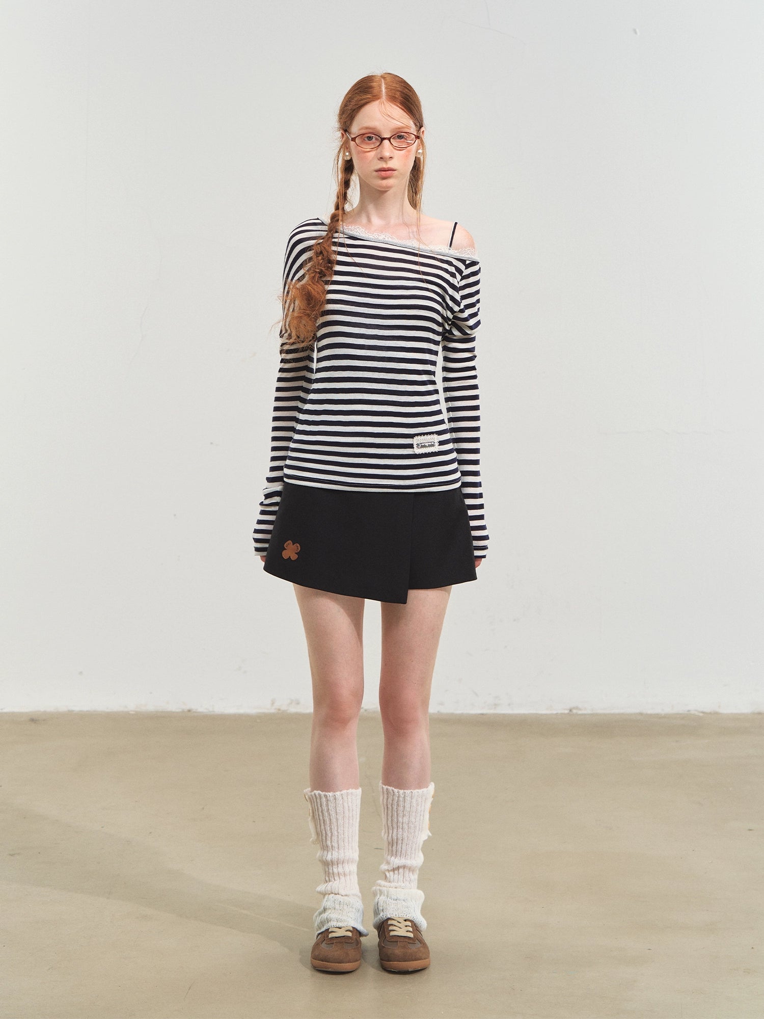 Fun Flower Fake Two-Piece Skort