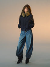 Detachable Fur-Collar Fitted Down Jacket - CHINASQUAD