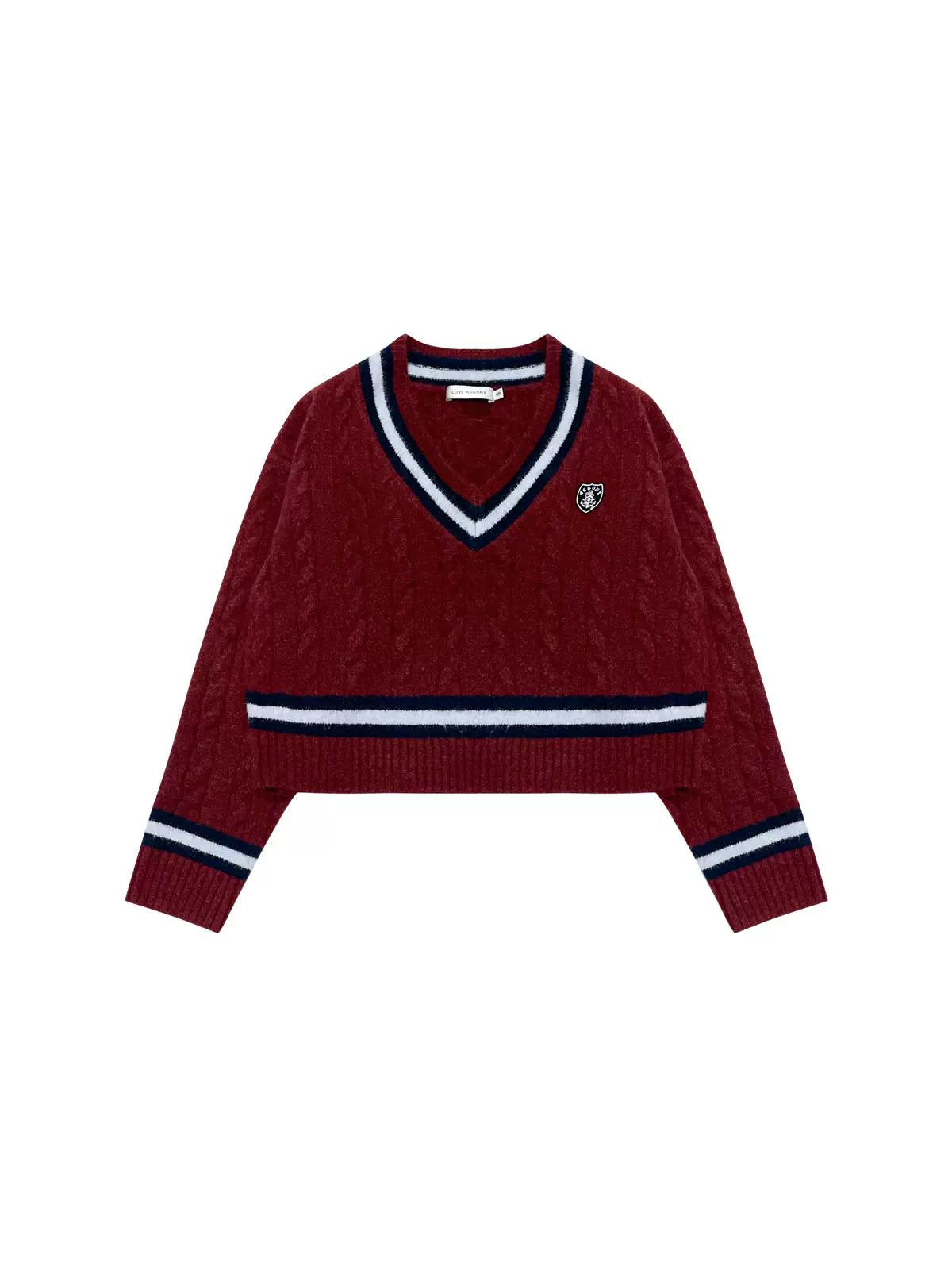 Academy Style Color-Block Knit Long-Sleeve Top - CHINASQUAD