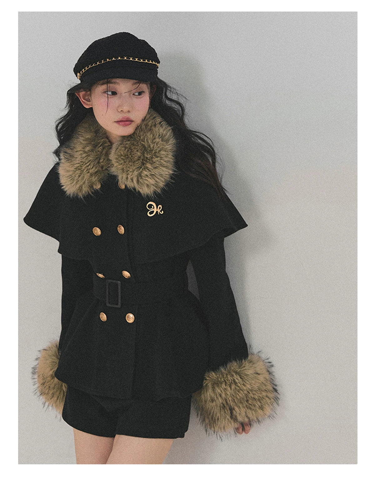 Two-Piece Winter Jacket & Mini Skirt Set
