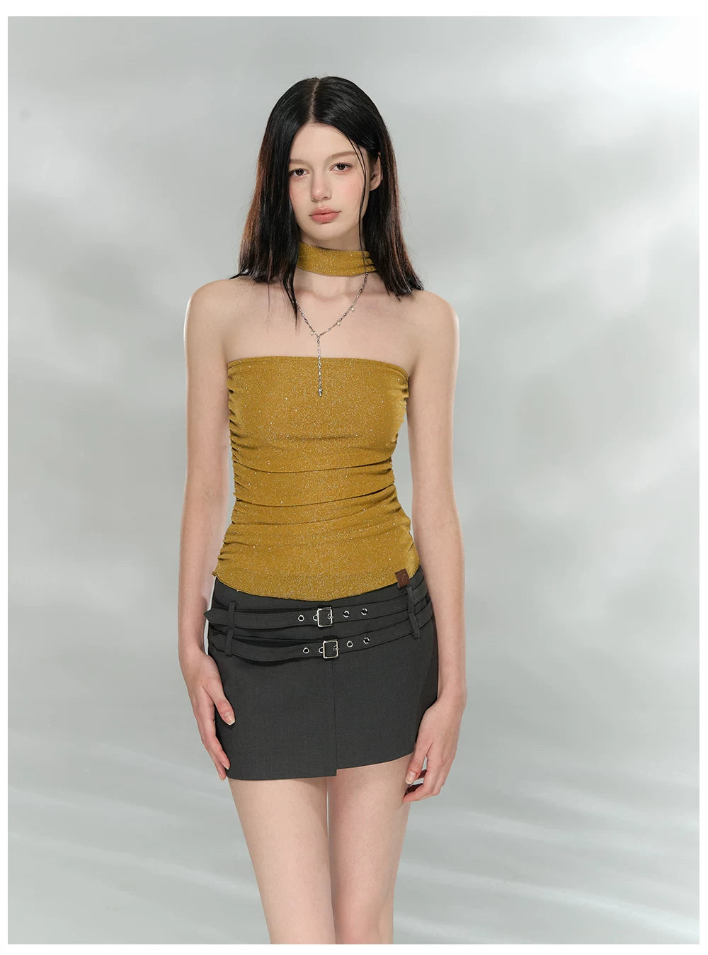 Asymmetric Tailored Mini Skirt