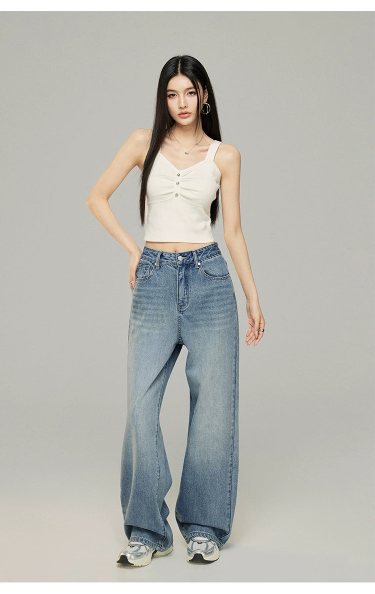 MacyMccoy Logo Embroidered Wide-Leg Jeans - CHINASQUAD