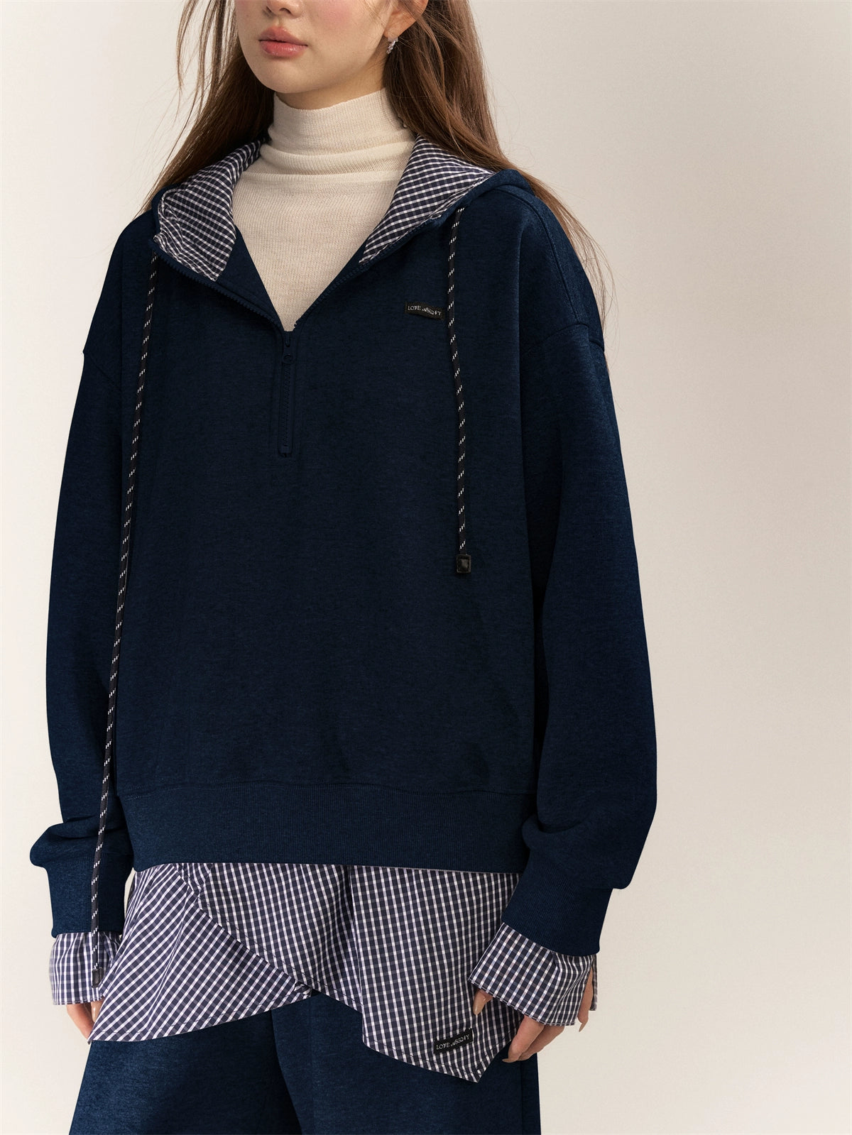 American College Style Plaid Hoodie - CHINASQUAD