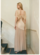 Fille Lace Panel Mesh Mermaid Dress - CHINASQUAD