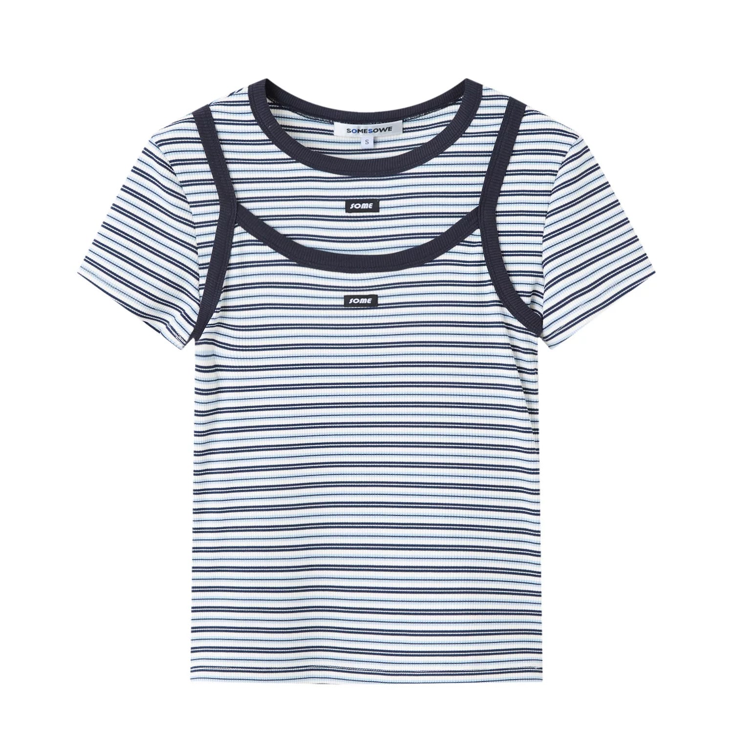Casual Striped T-Shirt & Camisole Set