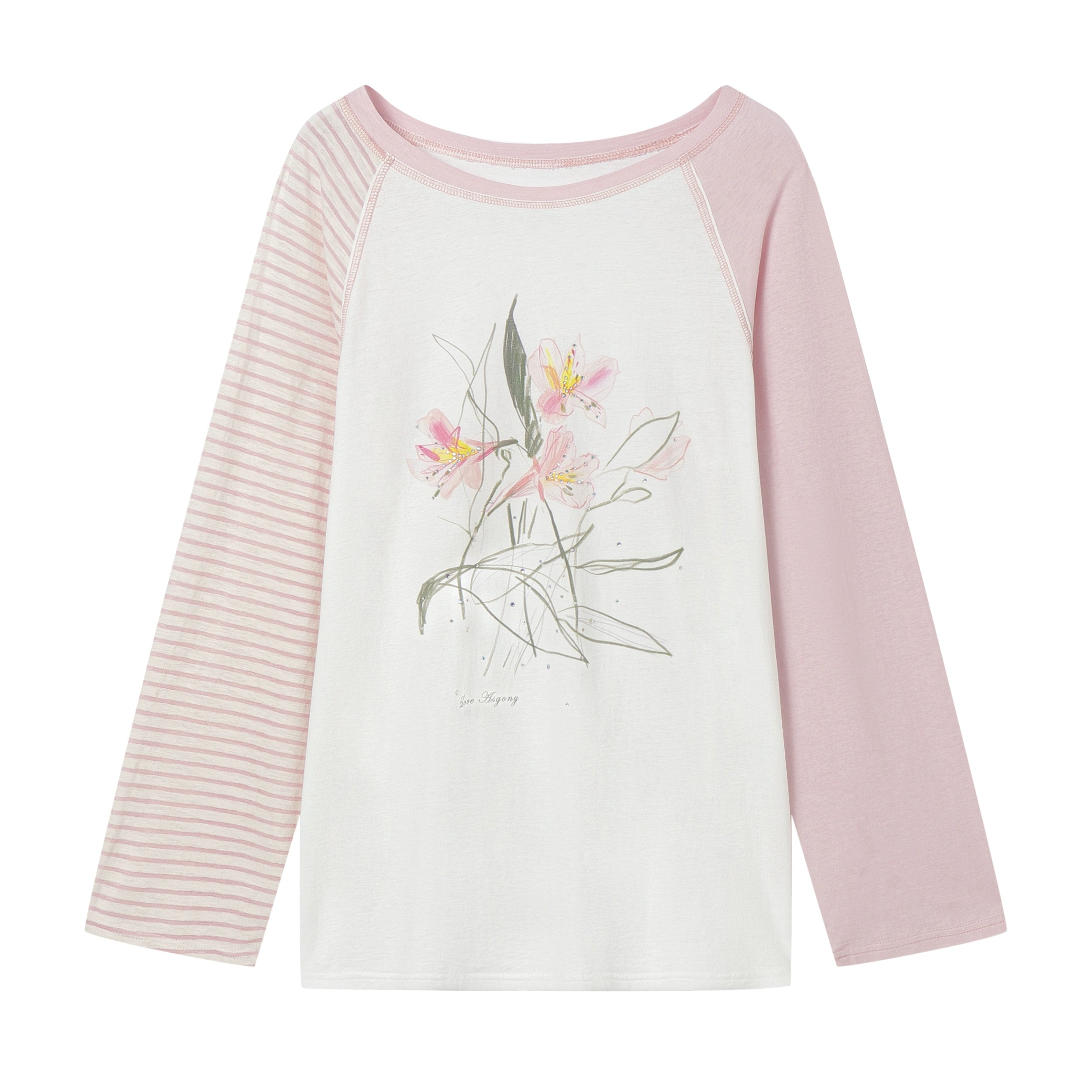 Pink Raglan Graphic T-shirt - CHINASQUAD