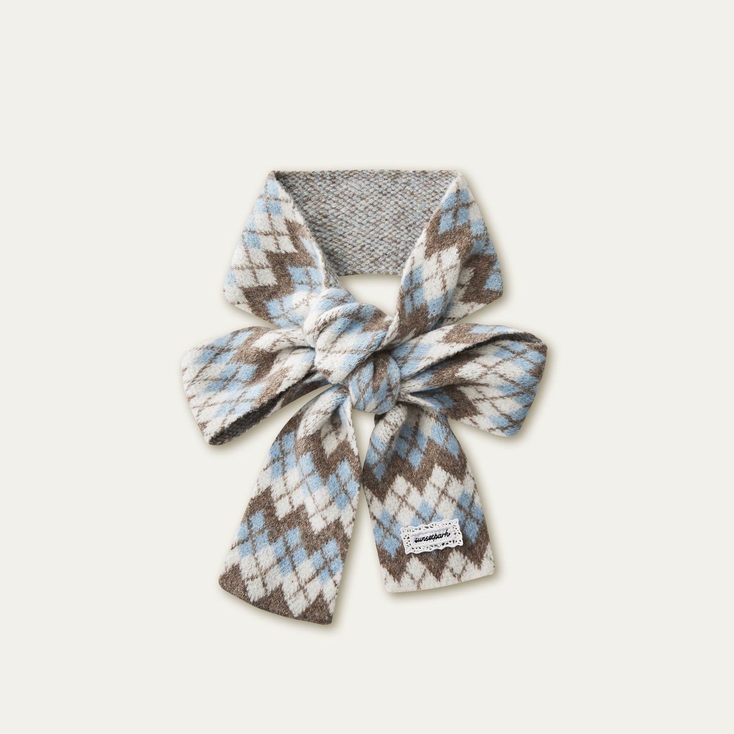 Multi-Color Ribbon Detail Knit Scarf