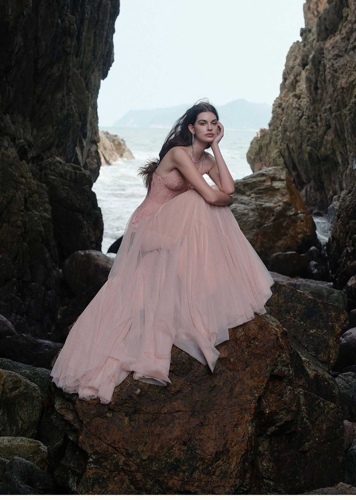 Heavy Lace Corset Mesh Maxi Dress - CHINASQUAD