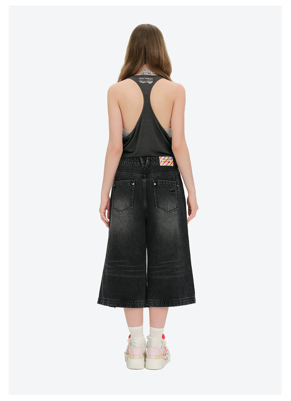 Distressed Cropped Straight-Leg Jeans