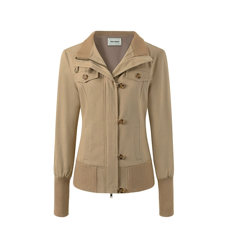 Slim Zip Button Jacket