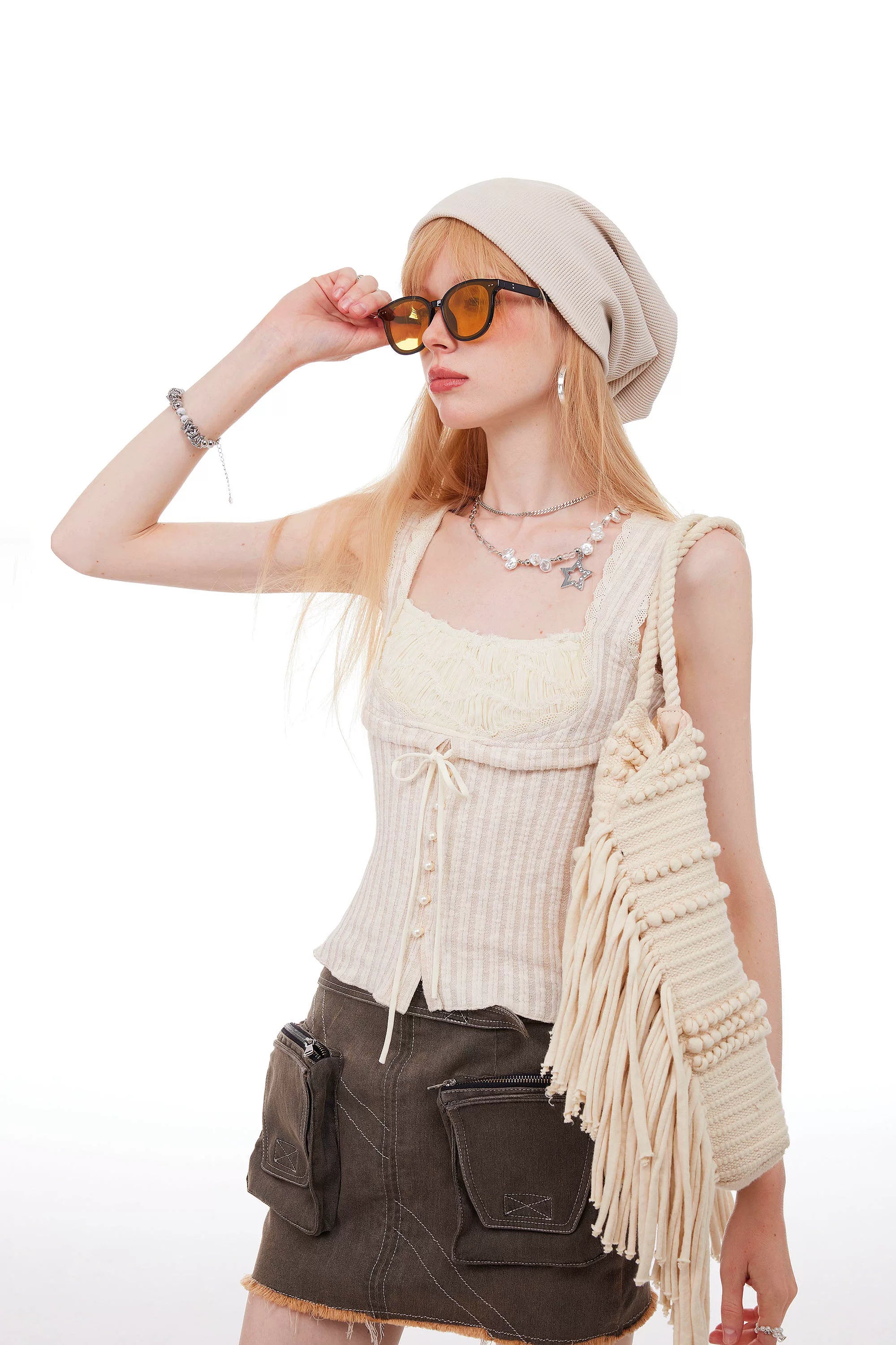 Sweet-Spicy Lace Bow Camisole