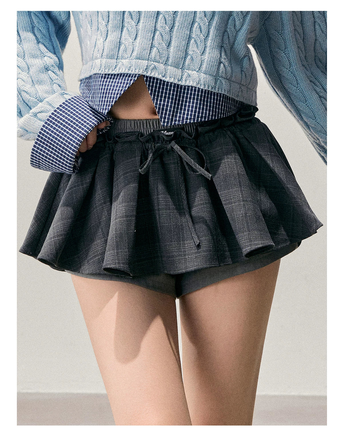 American-Style Puff A-Line Mini Skirt
