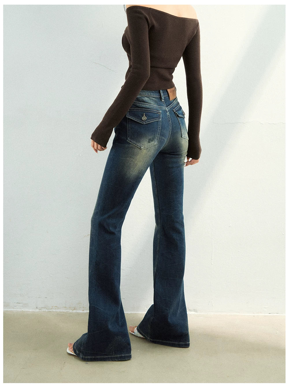 Vintage Slim-Fit Flared Denim Jeans