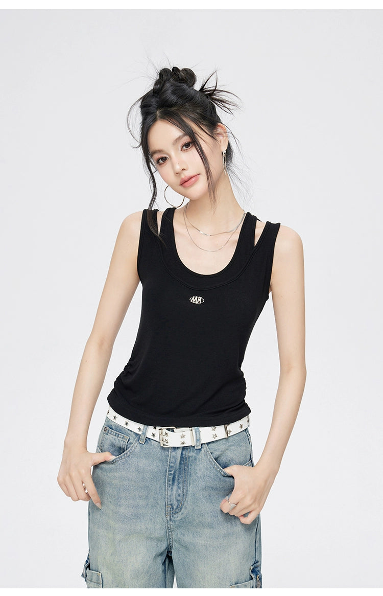 Blue & Black U-Neck Vest - CHINASQUAD