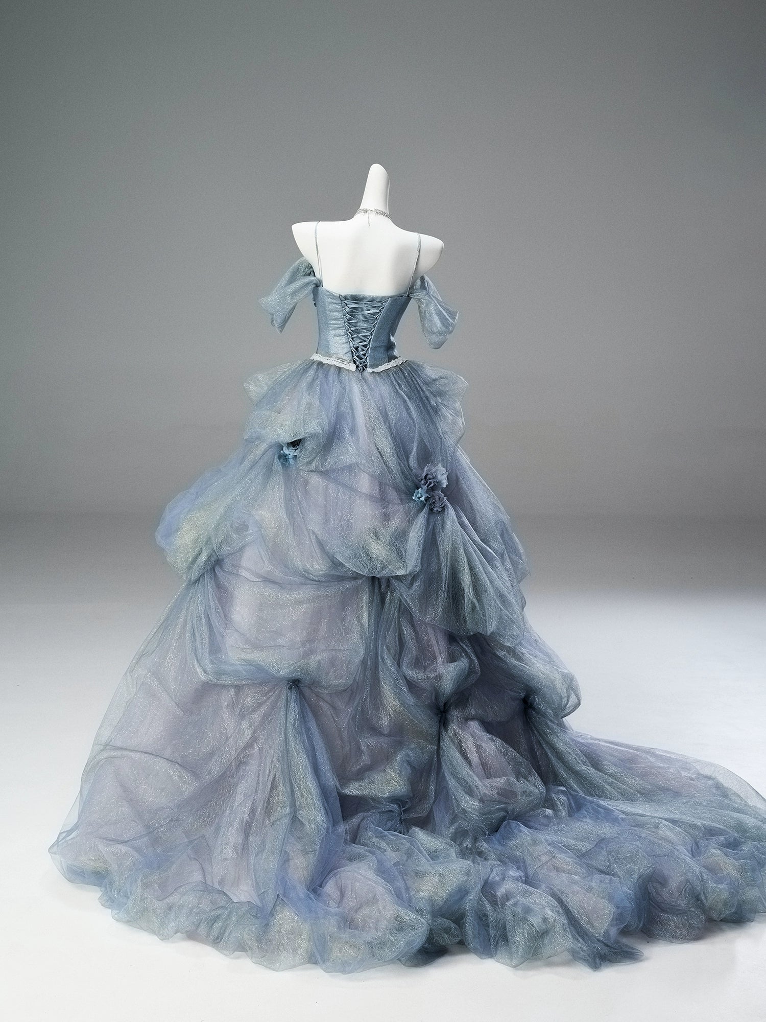 Underwater World Tulle Gown with Floral Embellishments