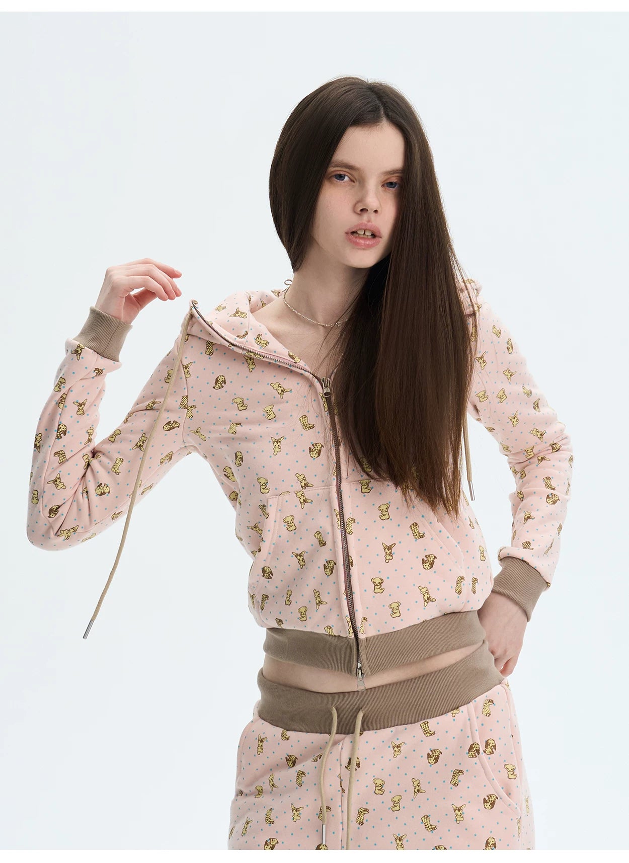 Printed Cotton Sweatshirt & Jogger Set