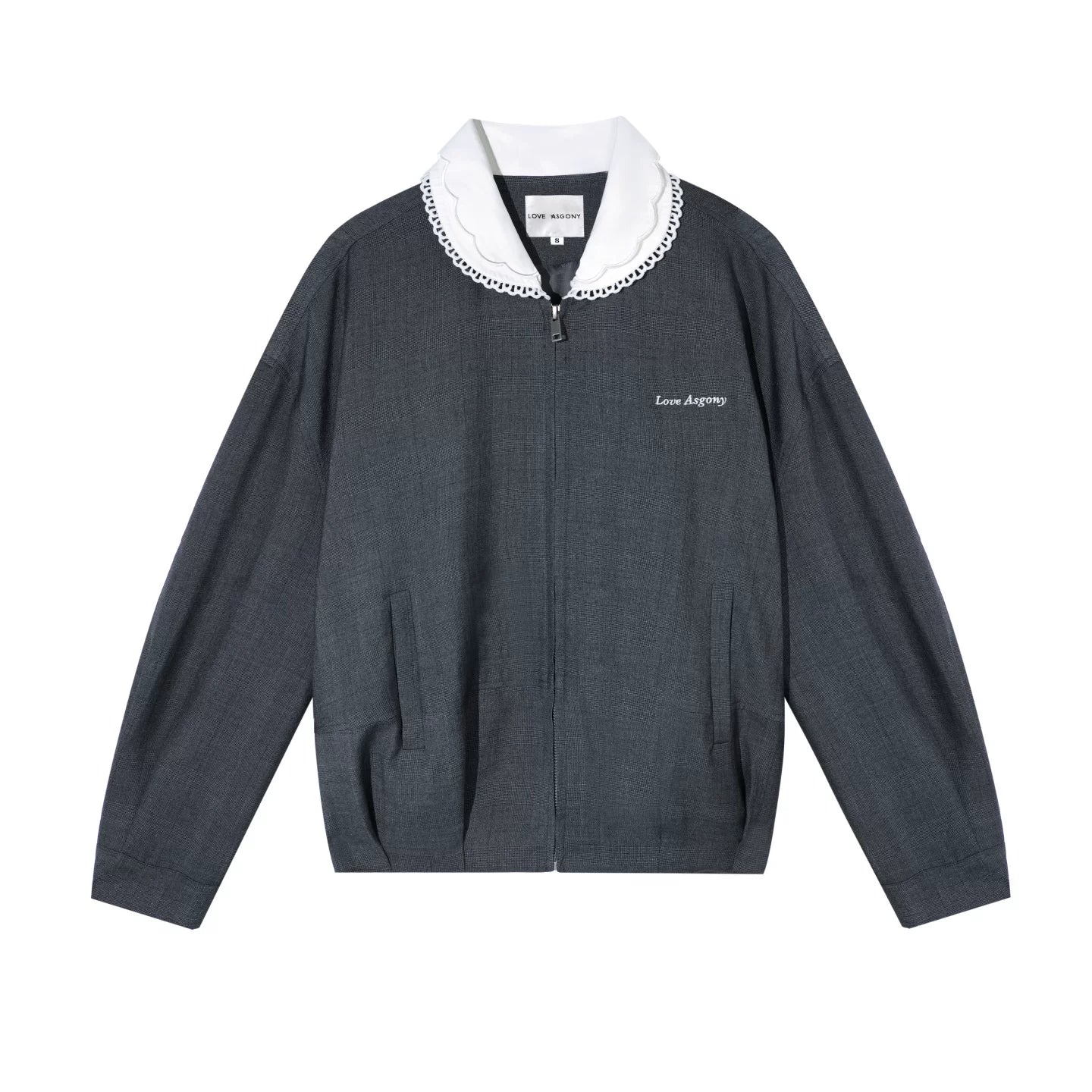 Ruffle Collar Cropped Peplum Jacket Set