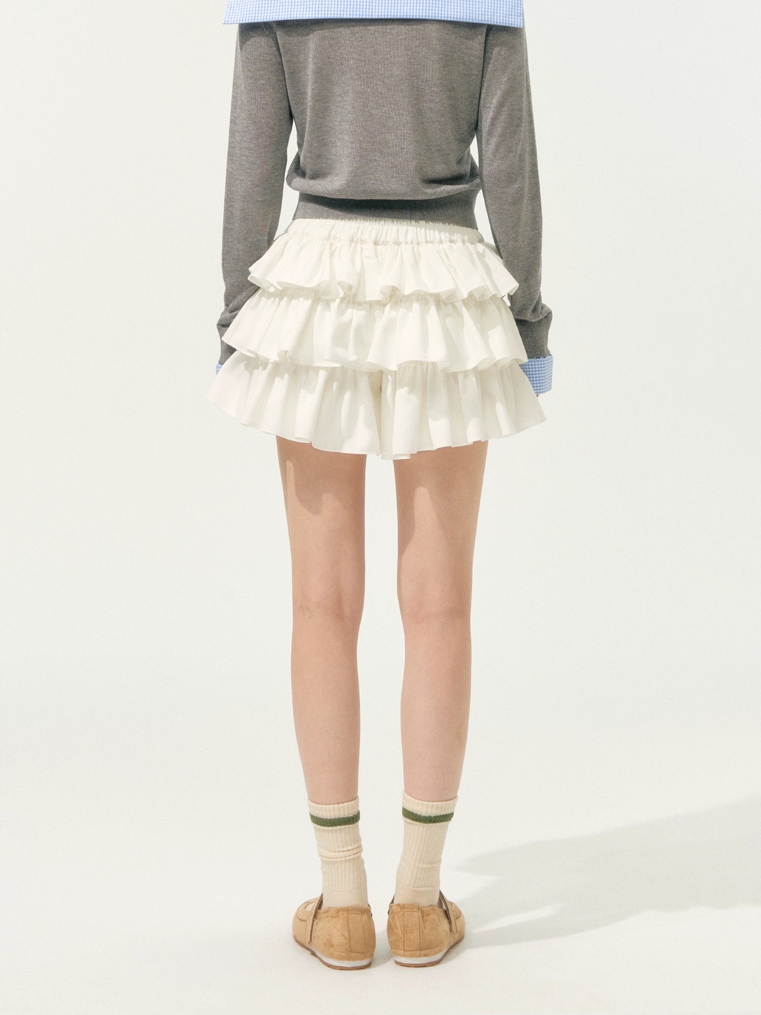 Pleated Lace Ruffle Tiered Skirt - CHINASQUAD