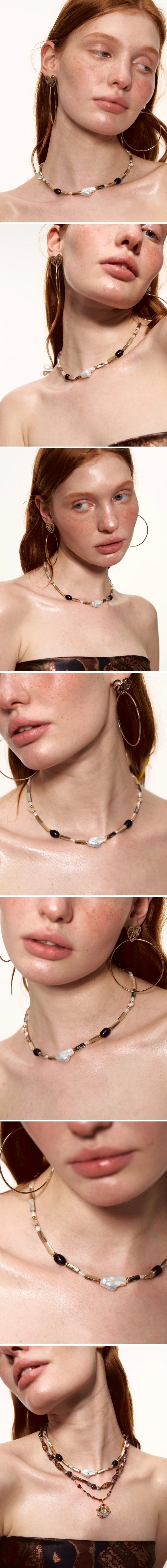 Natural Abalone Shell Freshwater Baroque Pearl Necklace - CHINASQUAD