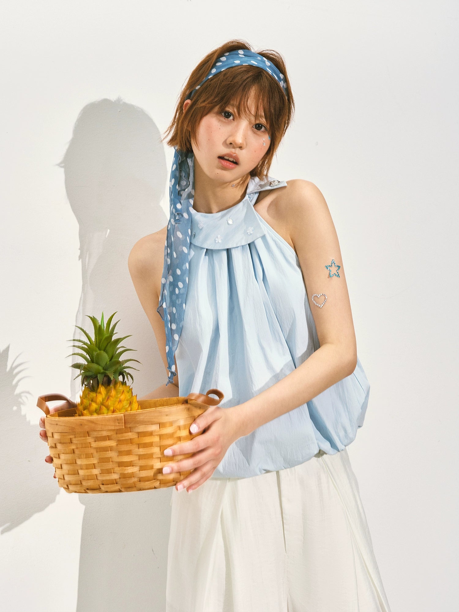 Halter Neck Off-Shoulder Crinkled Sleeveless Top - CHINASQUAD